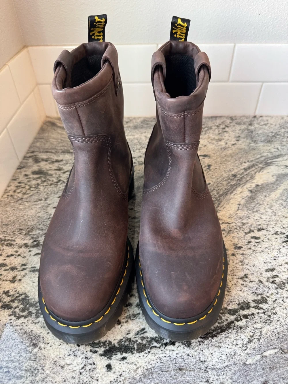 Dr. Martens Anistone Lo Biker Boot Burnished Waxy Pull-Up M 10/ L 11 NEW